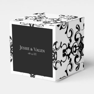 Black & White Swirl Gothic Wedding Favor Box
