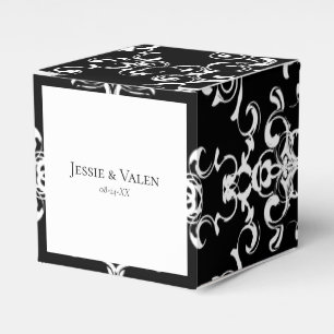 Black & White Swirl Gothic Wedding Favor Box