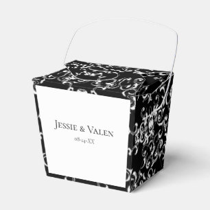 Black & White Swirl Gothic Wedding Favor Box
