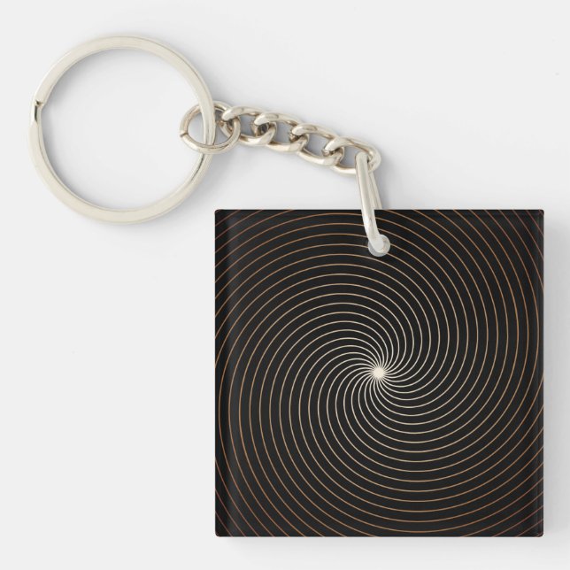 Black & White Swirl w/Tan Gradation Keychain (Front)