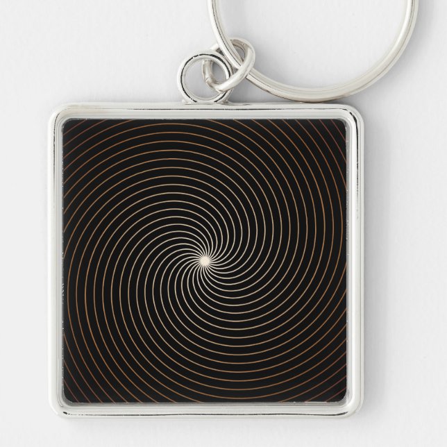 Black & White Swirl w/Tan Gradation Keychain (Front)