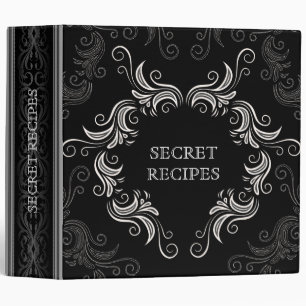 Black & White Swirls Frame Template Binder