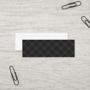 Black white tartan plaid winter Christmas pattern Mini Business Card