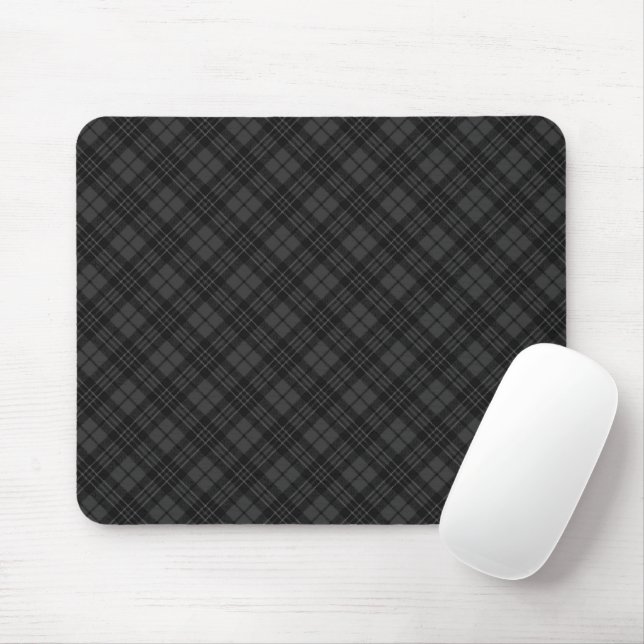 Black white tartan plaid winter Christmas pattern Mouse Pad (With Mouse)