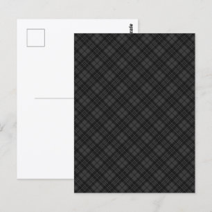 Black white tartan plaid winter Christmas pattern Postcard