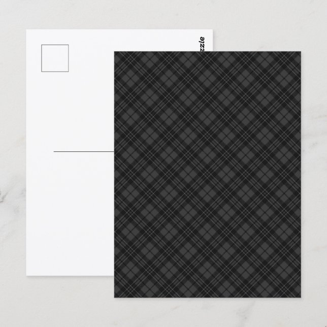 Black white tartan plaid winter Christmas pattern Postcard (Front/Back)