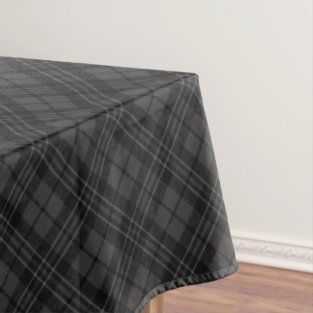 Black white tartan plaid winter Christmas pattern Tablecloth (In Situ)