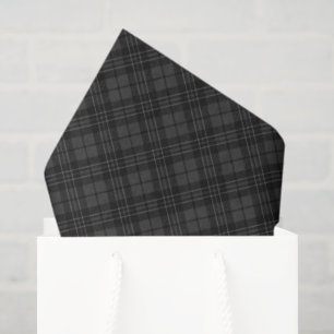 Black white tartan plaid winter Christmas pattern Tissue Paper