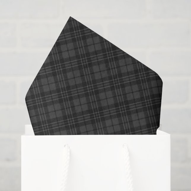 Black white tartan plaid winter Christmas pattern Tissue Paper (Gift Bag)