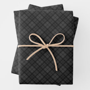 Black white tartan plaid winter Christmas pattern Wrapping Paper Sheet