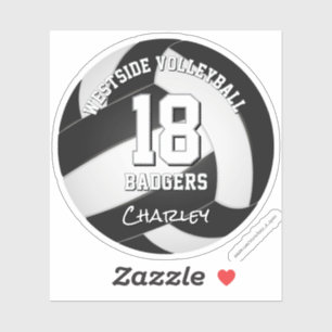 black white team colors volleyball player name