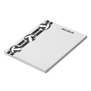 black white team colours volleyball coach custom notepad