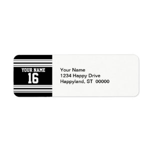Black White Team Jersey Custom Number Name
