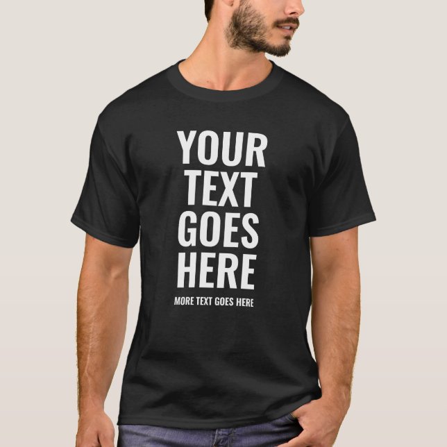 Black White Template Modern Mens Best Large Font T-Shirt (Front)
