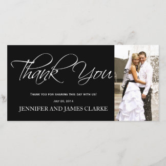 Black White Thank You Photo Cards