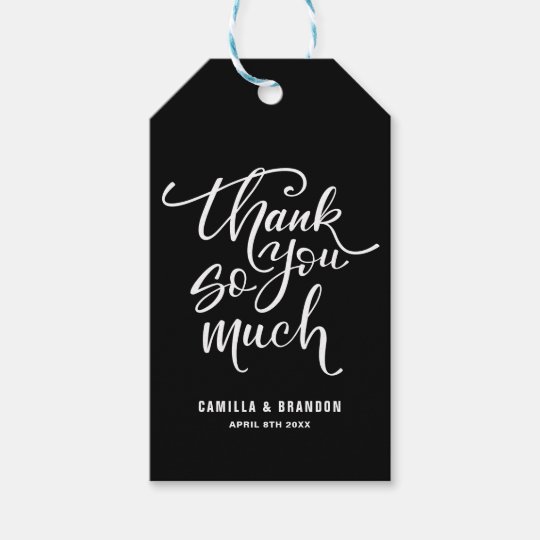 Black White Thank You So Much Lettering Gift Zazzle Ca