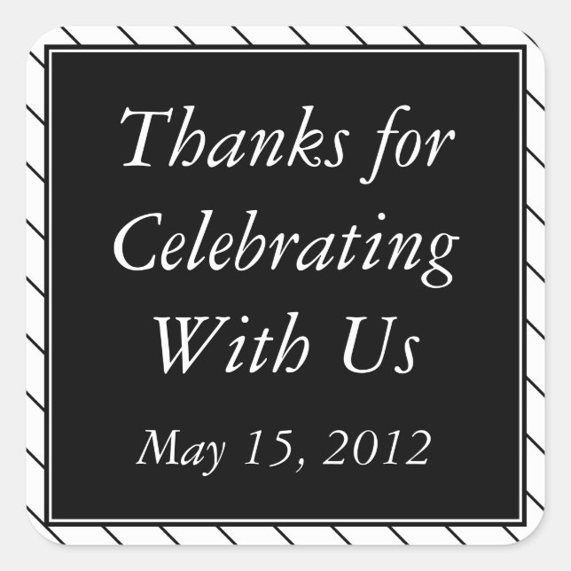 Black & White Thank You Stickers and Gift Labels (Front)