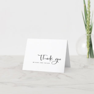 Black White Thank You Wedding Message Card