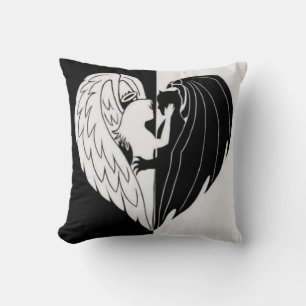 Black white throw pillow