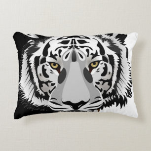 Black White Tiger  Accent Pillow