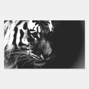 Black White Tiger Art Photo Sticker