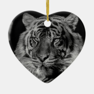 Black & White Tiger Ceramic Ornament