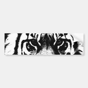 Black & White Tiger Eyes Custom Bumper Sticker