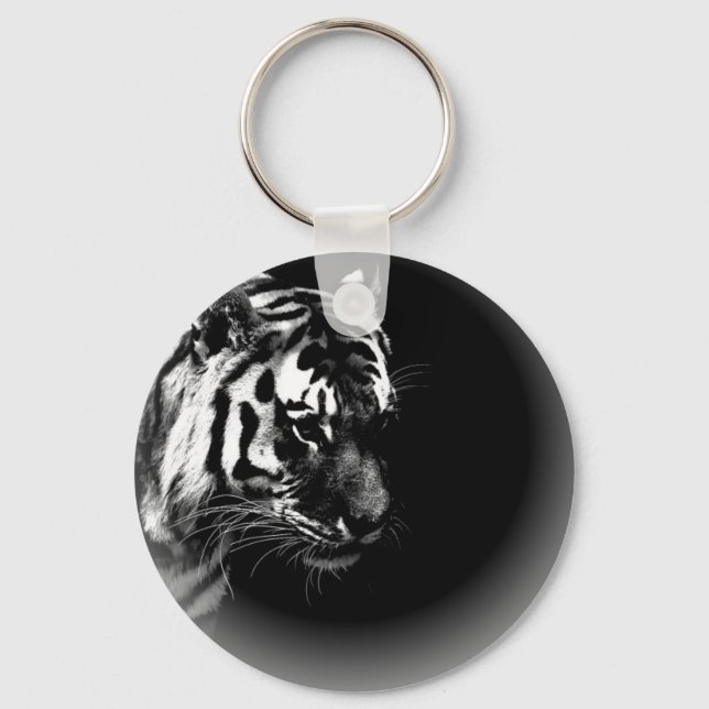 Black & White Tiger Keychain (Front)
