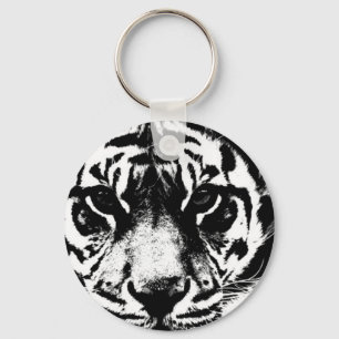 Black & White Tiger Keychain