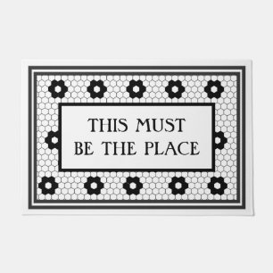Black White Tile Design Must Be The Place Doormat