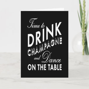 Black & White Time pour boire la carte de vacances