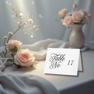 black & white timeless script table number