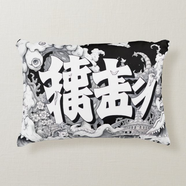 Black & White Tokyo Accent Pillow (Front)