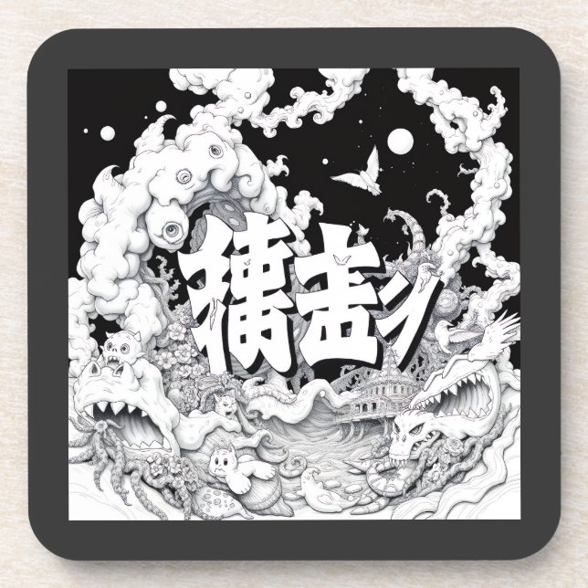 Black & White Tokyo Coaster (Front)
