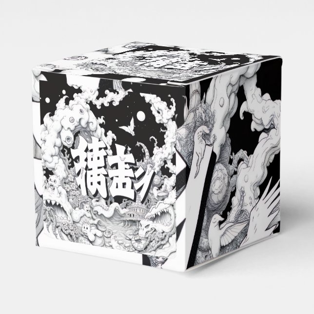 Black & White Tokyo Favor Box (Front Side)