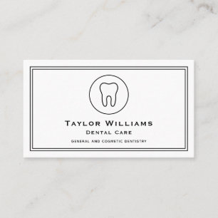 Black White Tooth Dentist Dental Clinic Dentistry Business Card