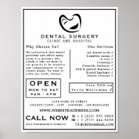 Black & White Tooth Logo Dentistry, Dentist Advert