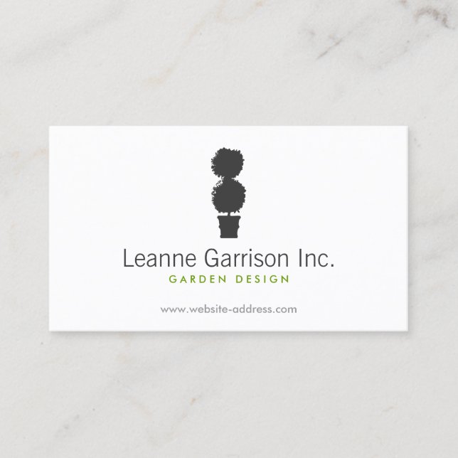 BLACK & WHITE TOPIARY LOGO Business Card (Front)