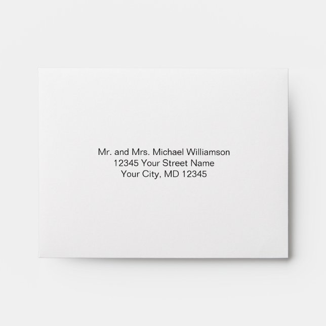 Black White Traditional Formal Wedding RSVP  Envelope (Front)