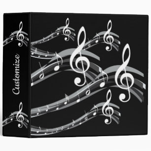 Black & White Treble Clef Binder