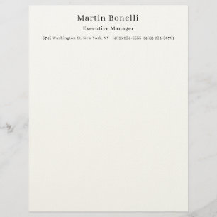 Black & White Trendy Minimal Plain Simple Letterhead