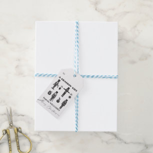 Black & White Trendy Nutcracker Crackin' Gift Tags