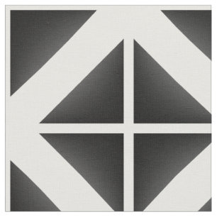 Black White Trendy Triangles Pattern Fabric