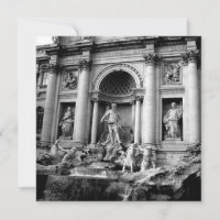 Black White Trevi Fountain Rome Travel Photography