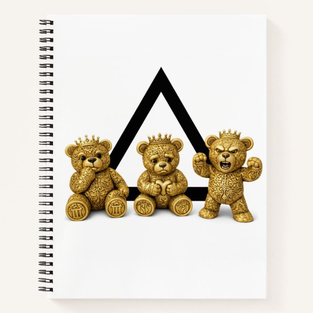 Black & White Triangle Design | Powerof3Brand Notebook (Front)