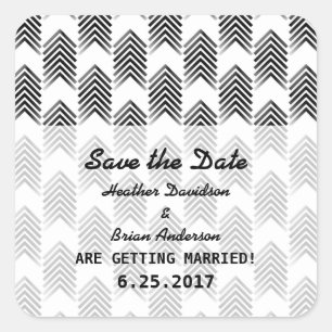 Black White Tribal Arrows Save the Date Stickers