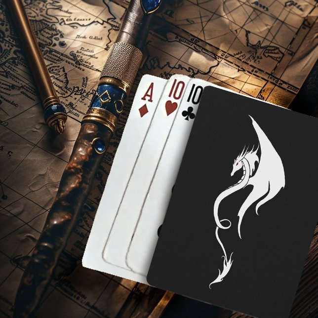 Black White Tribal Dragon Playing Cards (Creator Uploaded)