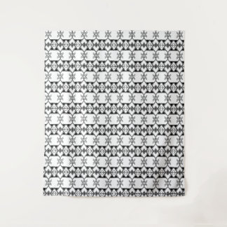 Black & White Tribal Geometric  Tapestry