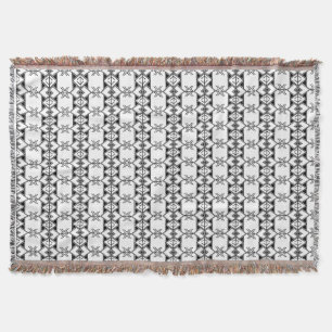 Black & White Tribal Geometric Throw Blanket