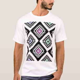 Black White Tribal Navajo Pattern T-Shirt